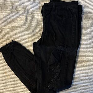 American Eagle Outfitters Black Distressed Jeggings